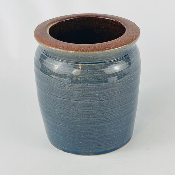 Clay Pottery Blue Butter Crock, Tender Heart Treasures - Picture 6 of 6